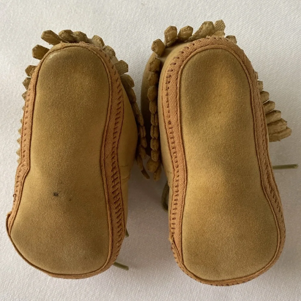 Baby Tan Moccasin Shoes Size 0 Vintage